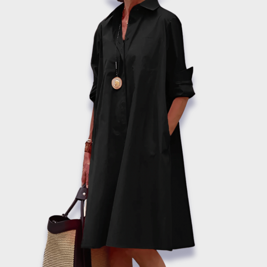Women's Casual Mini Dress Color Block Long Sleeves