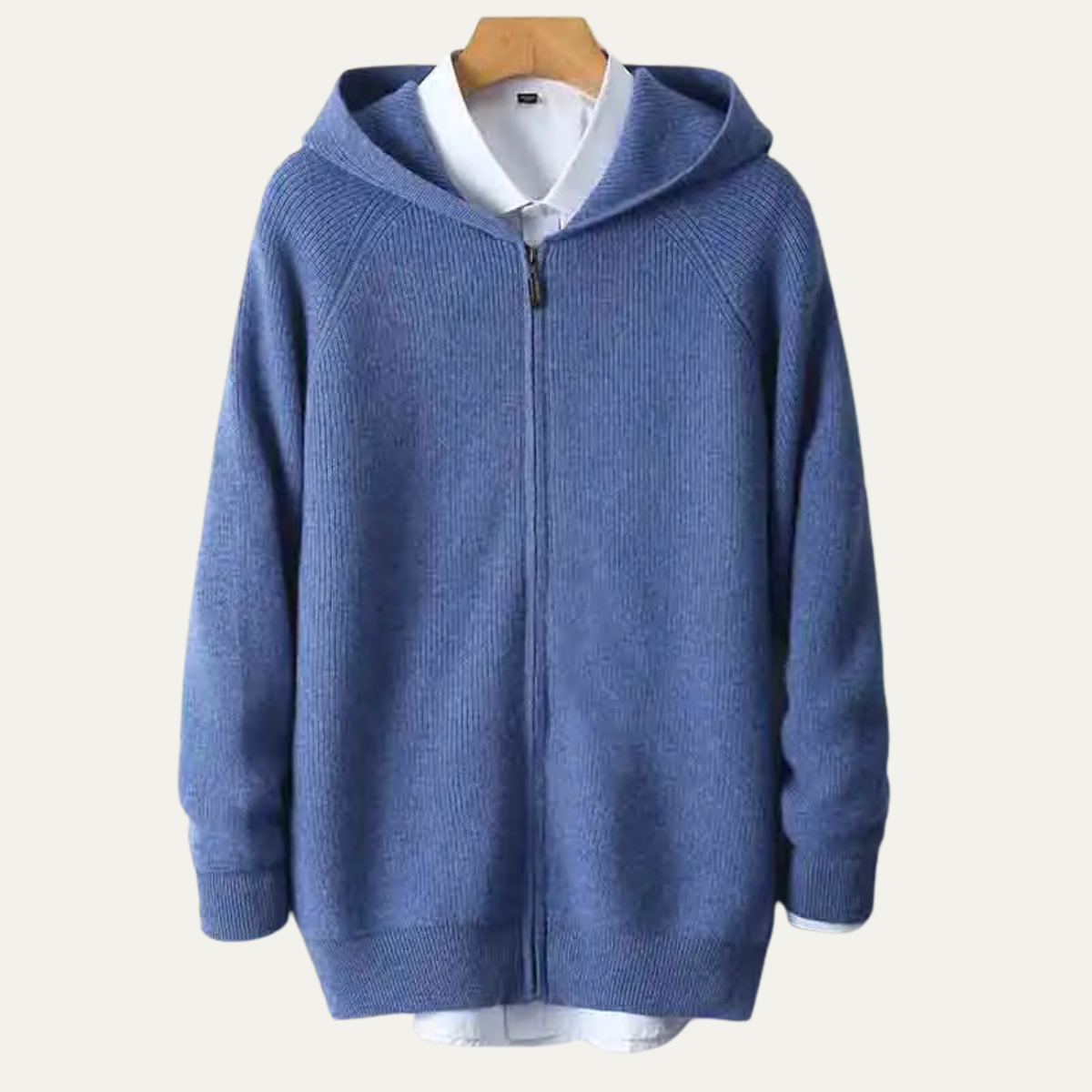 Men's Merino Wool Hooded Cardigan
