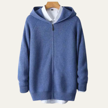 Men's Merino Wool Hooded Cardigan
