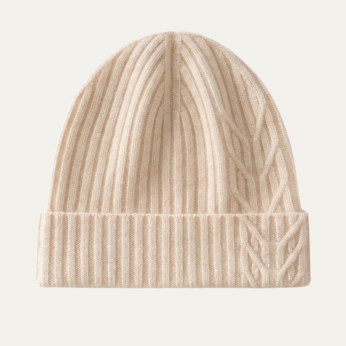 Men's Cashmere Beanie Ribbed Knit Navy Blue