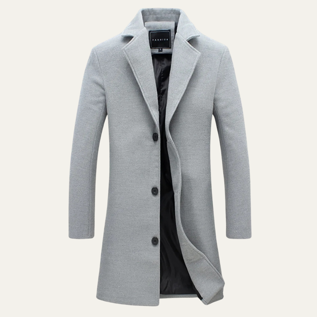 Men's Wool Blend Slim Fit Overcoat - VibreMode