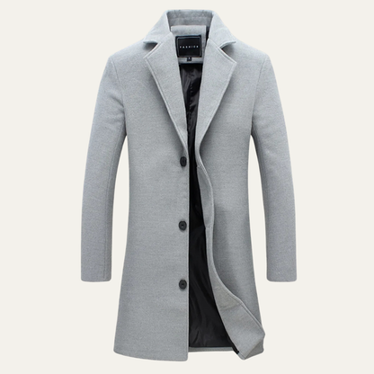 Men's Wool Blend Slim Fit Overcoat - VibreMode