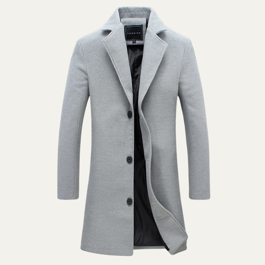 Men's Wool Blend Slim Fit Overcoat - VibreMode