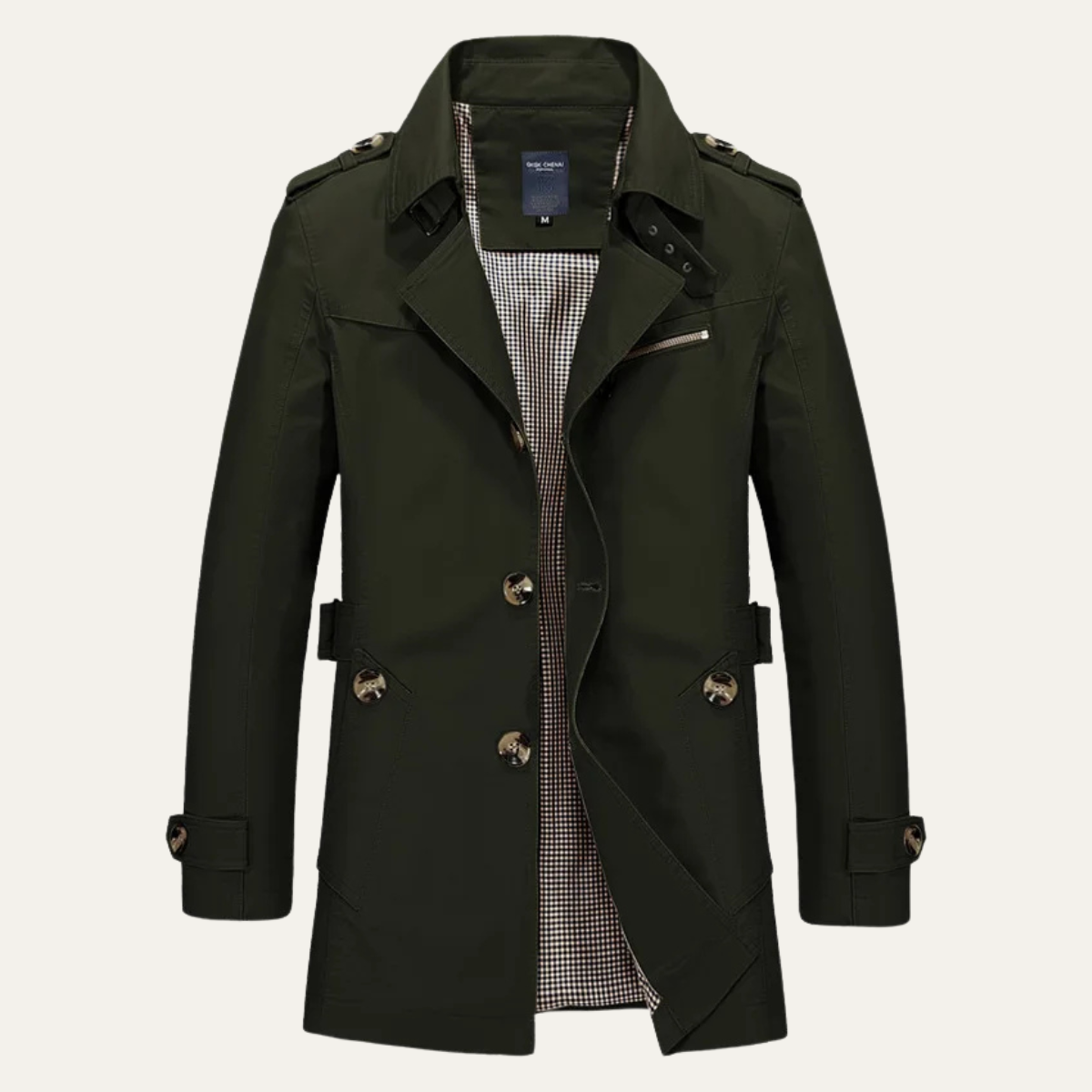 Men's Double Breasted Trench Coat Waterproof