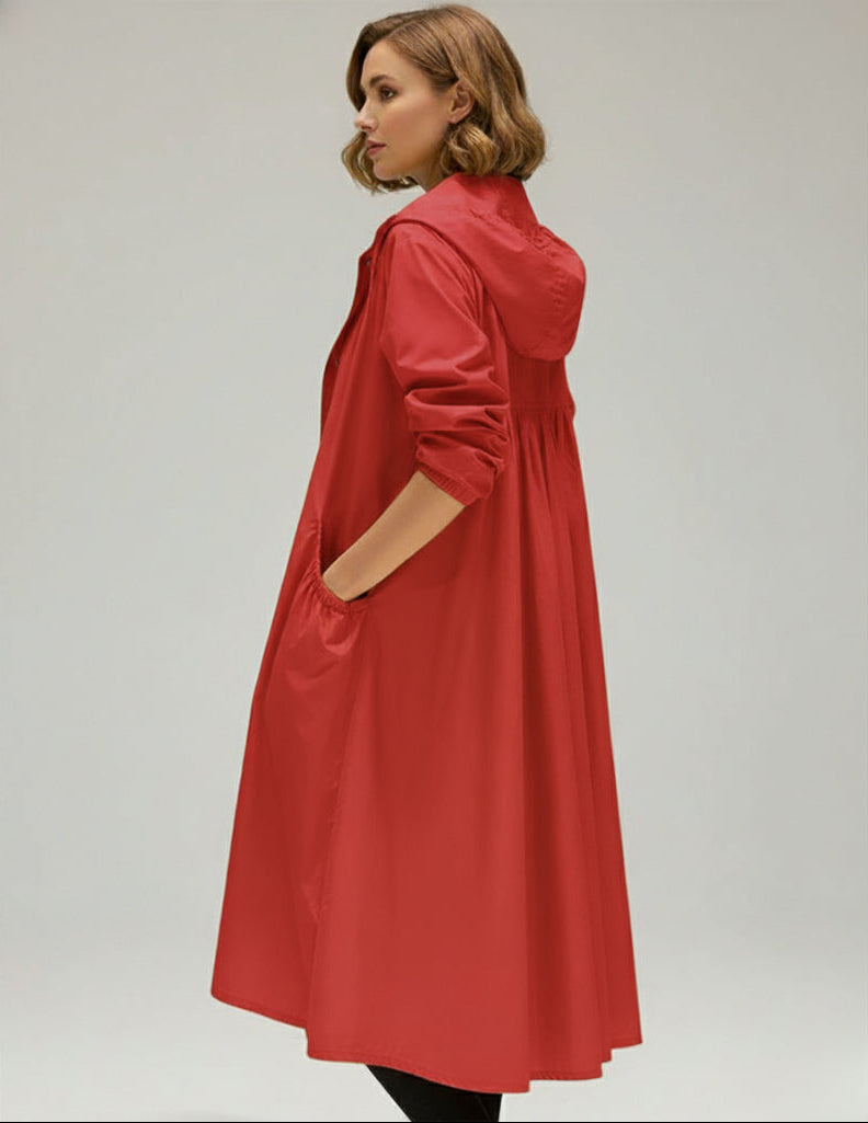Lightweight Women's Spring Hooded Rain Coat