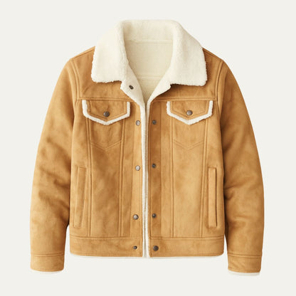 Men's Suede Leather Jacket Fleece Lined - VibreMode