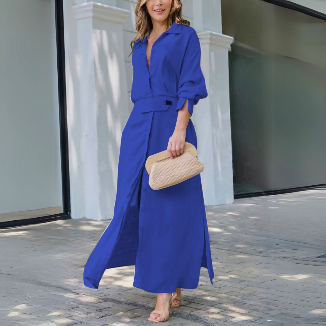 Women's Button Front Maxi Dress