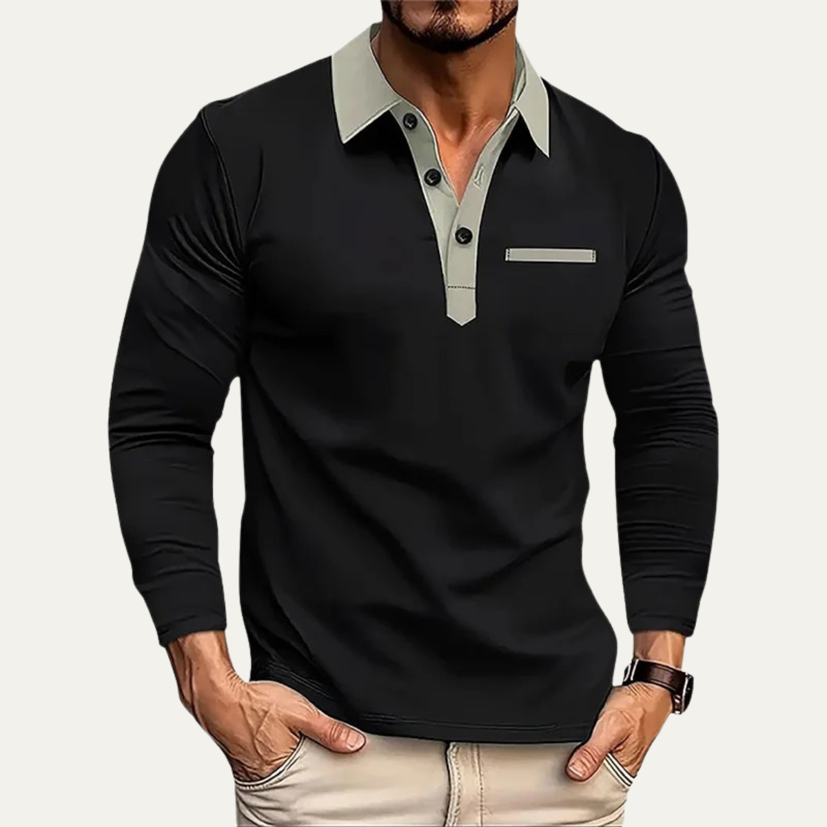 Men's Slim Fit Polo Sweater