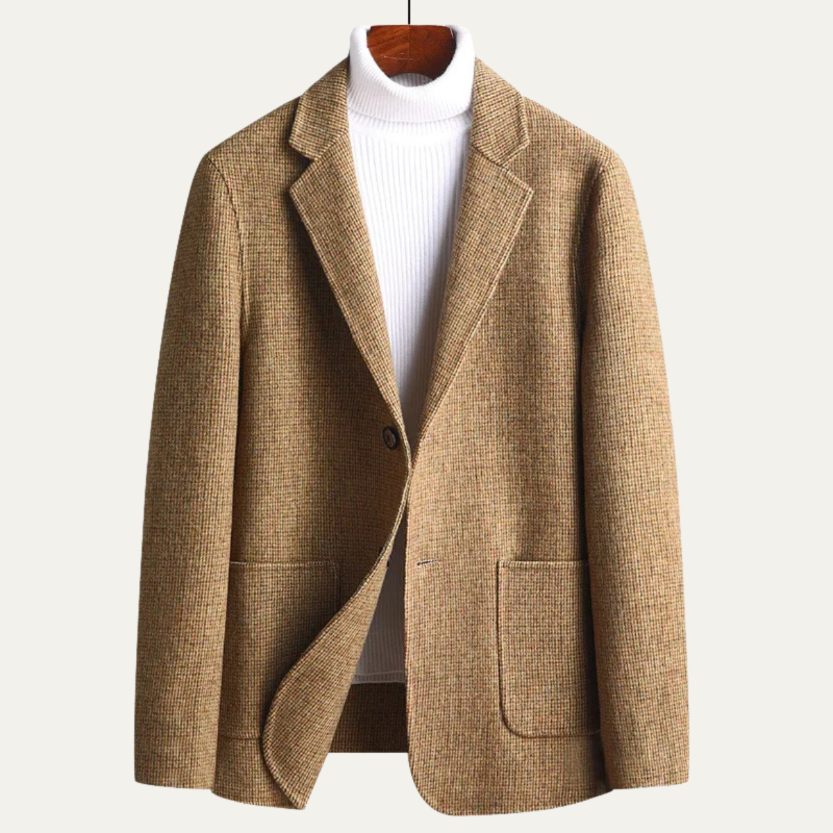 Men's Tweed Blazer Checked Wool Navy
