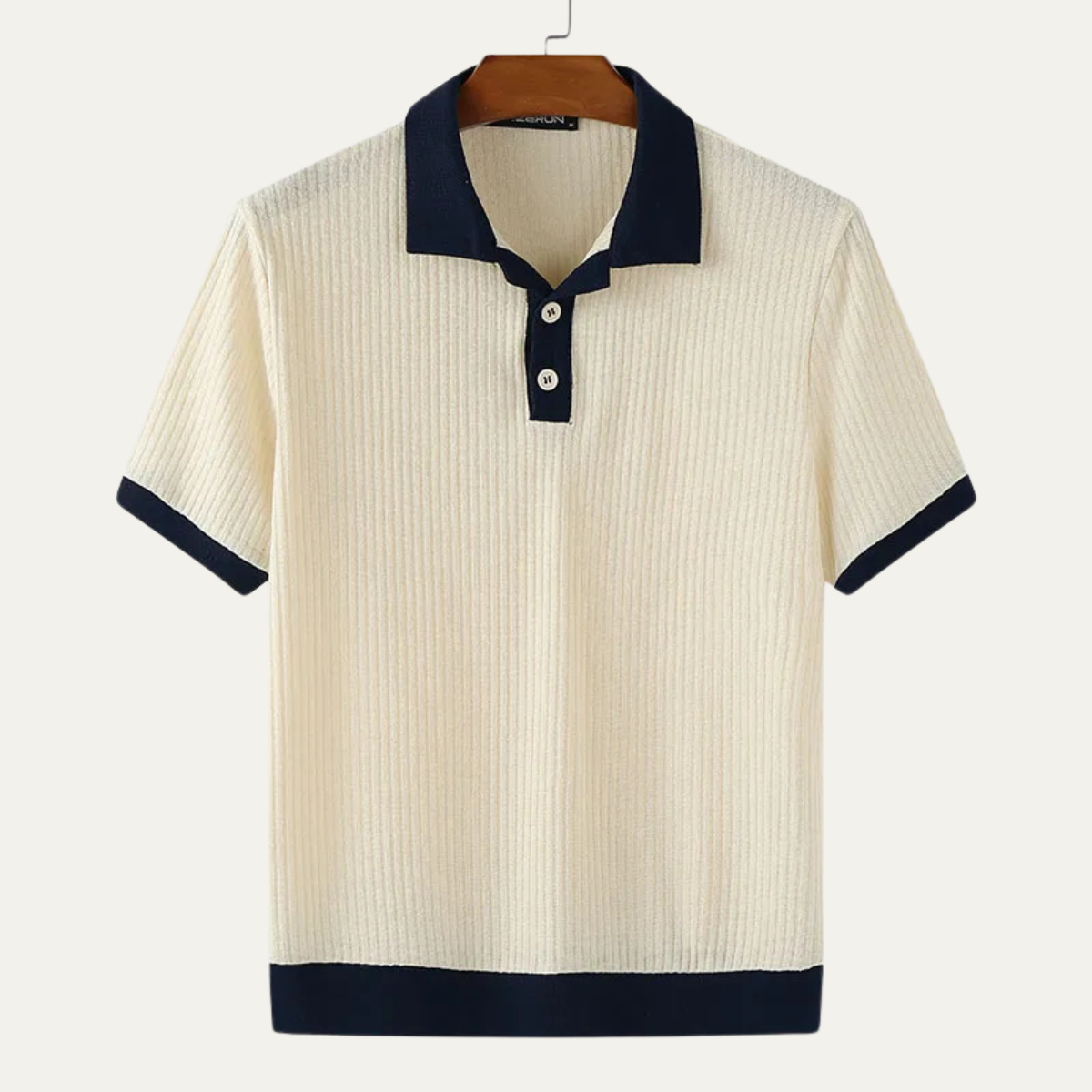 Men's Patchwork Knit Polo Shirt
