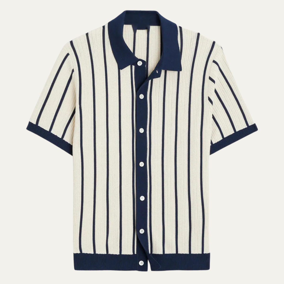 Men's Striped Polo Shirt Knit Cotton - VibreMode