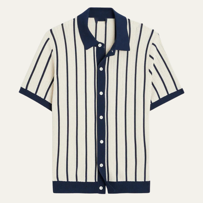 Men's Striped Polo Shirt Knit Cotton - VibreMode
