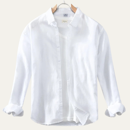Men's Linen Cotton Button Up Shirt