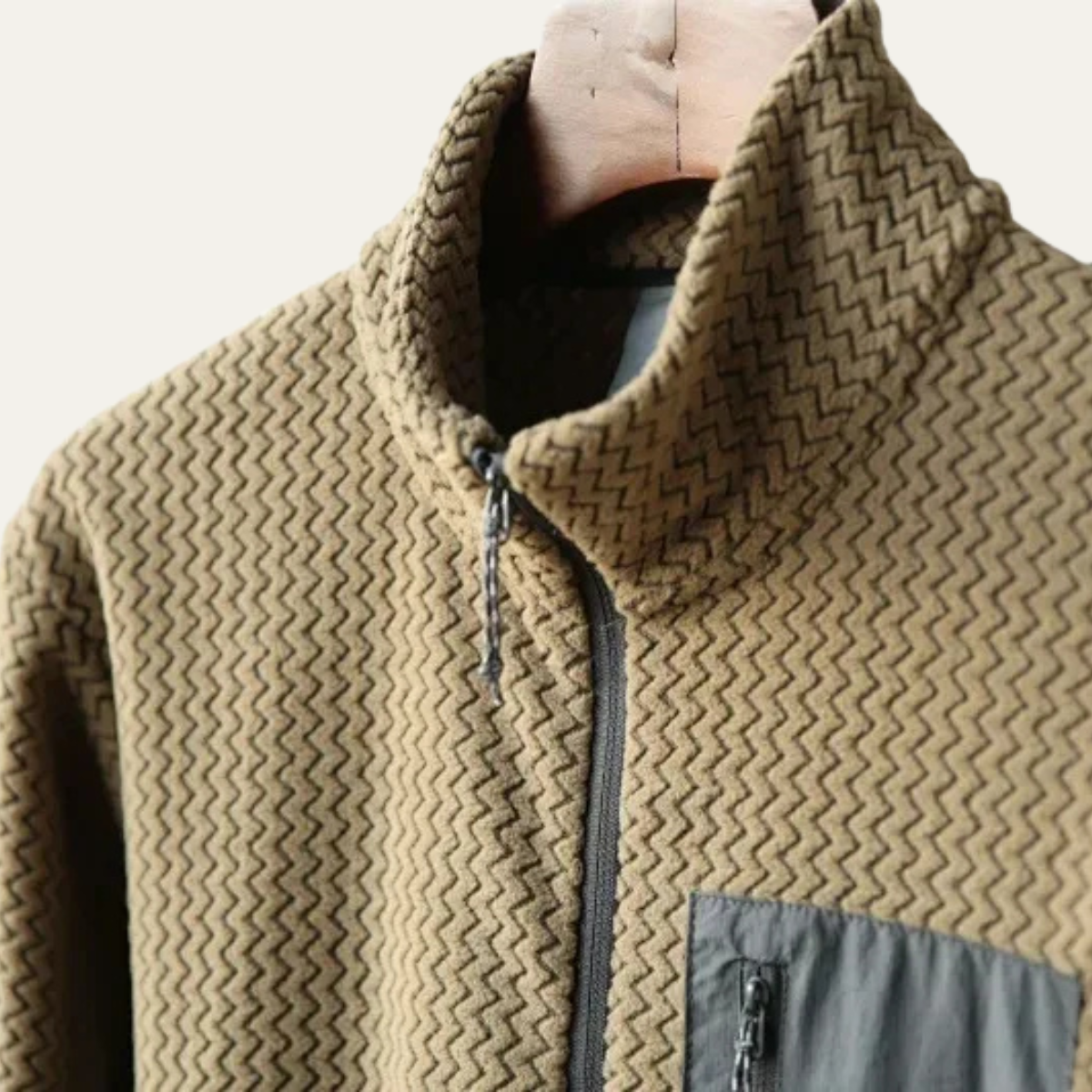 Men's Half Zip Fleece Sweater Chest Pocket