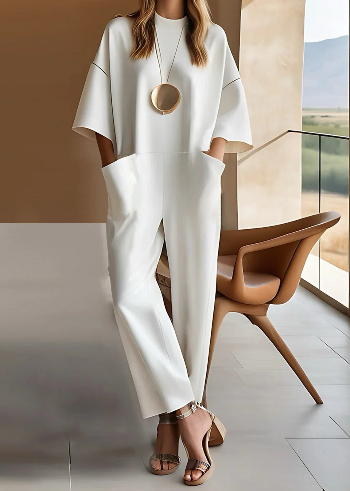 Women's Casual Short Sleeve Loose Fit Jumpsuit - VibreMode