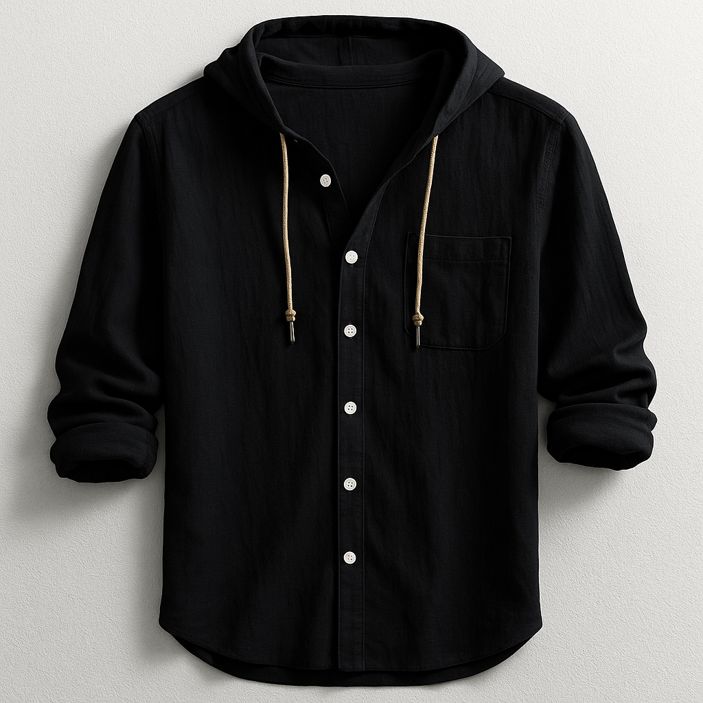 Men's Long-Sleeve Hoodie With Chest Pocket
