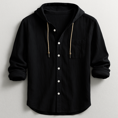 Men's Long-Sleeve Hoodie With Chest Pocket