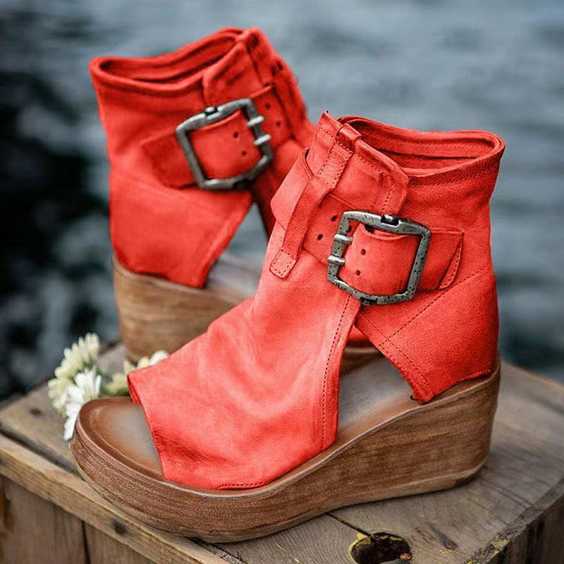 Ankle Strap Wedge Sandals in Chic Bohemian Style