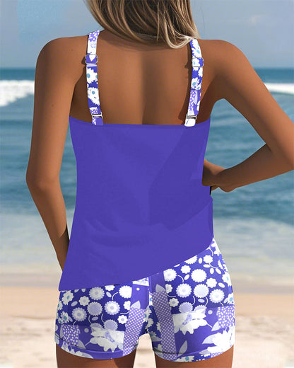 Women's Pretty Floral Tankini Swimsuit Set