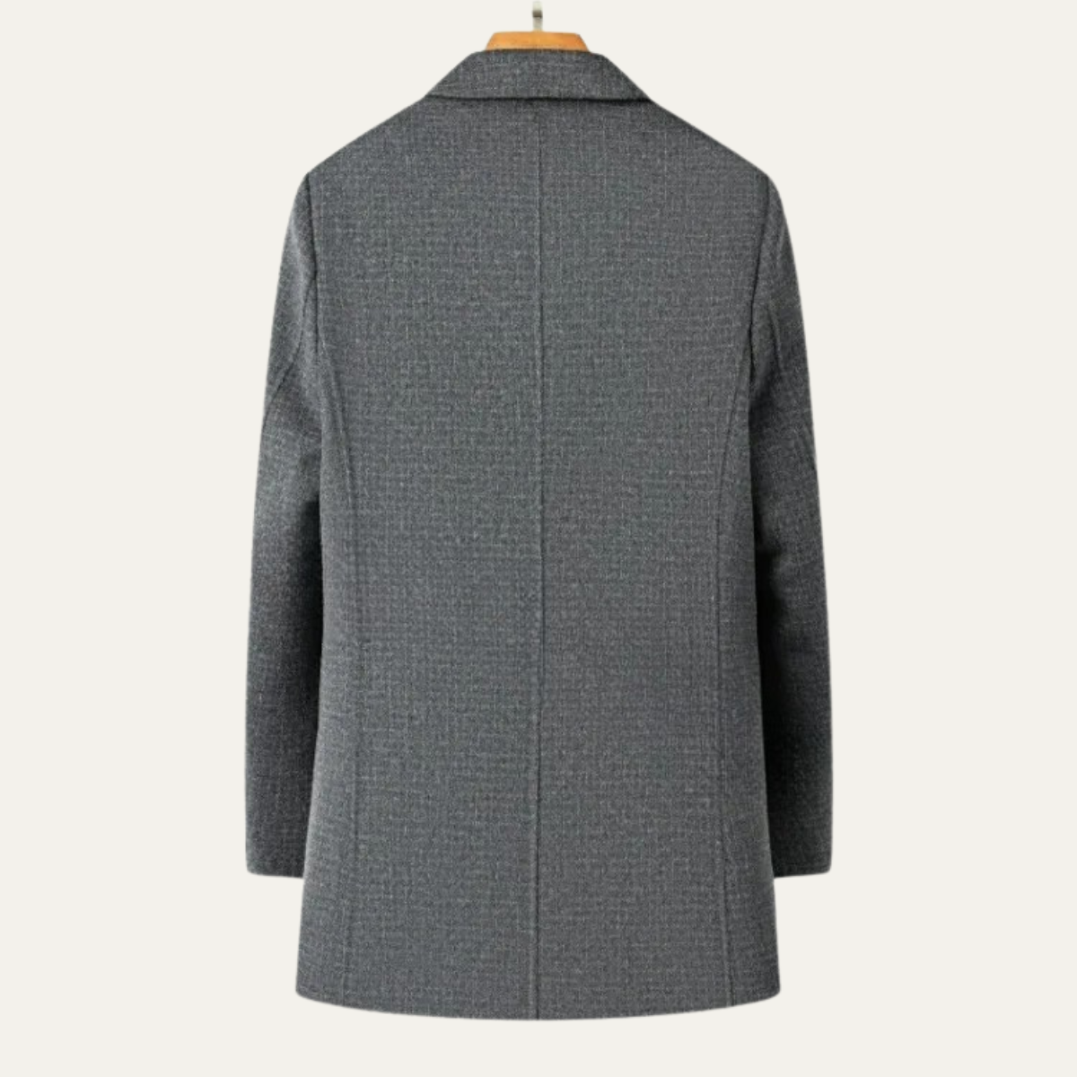 Men's Reversible Wool Trench Coat Notch Lapel