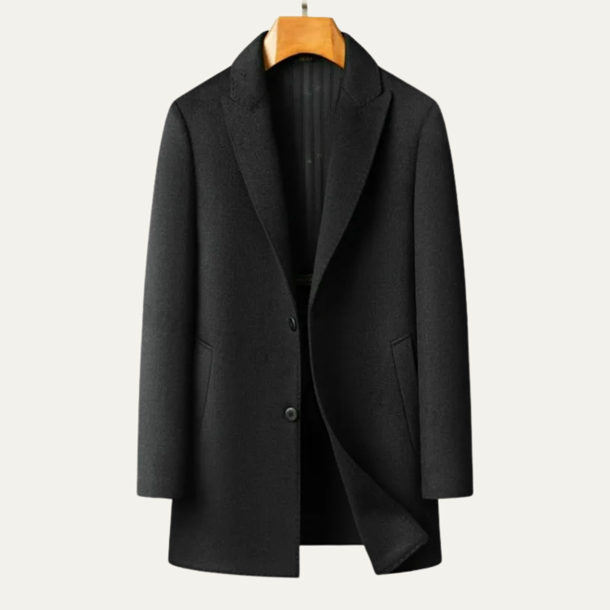 Men's Reversible Wool Trench Coat Notch Lapel