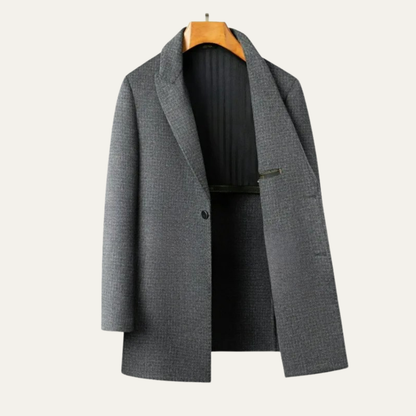 Men's Reversible Wool Trench Coat Notch Lapel