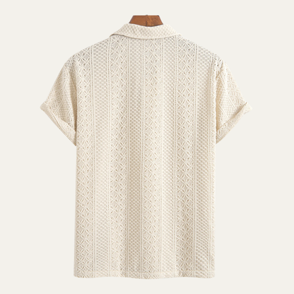 Men's Textured Polo Shirt Jacquard Knit