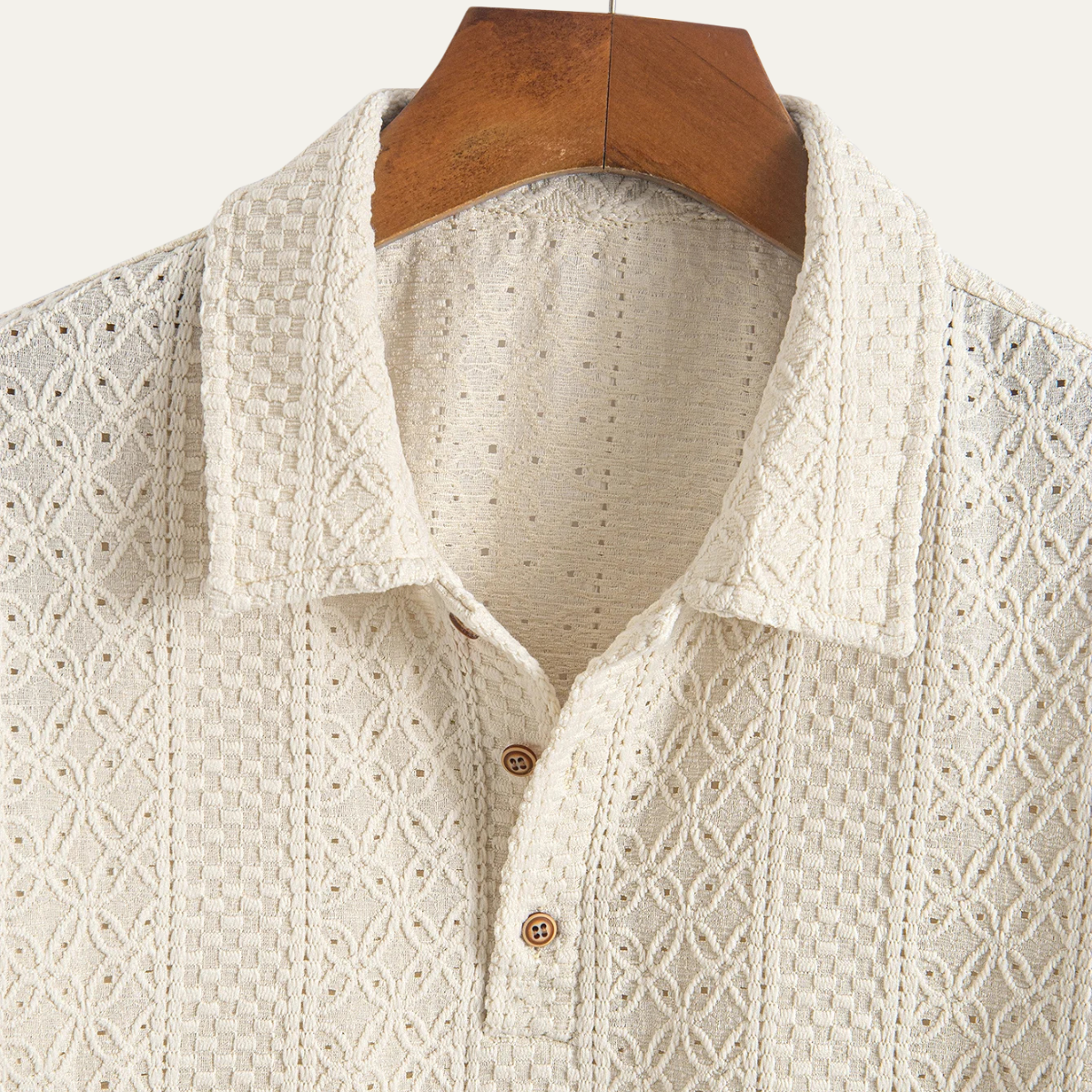 Men's Textured Polo Shirt Jacquard Knit