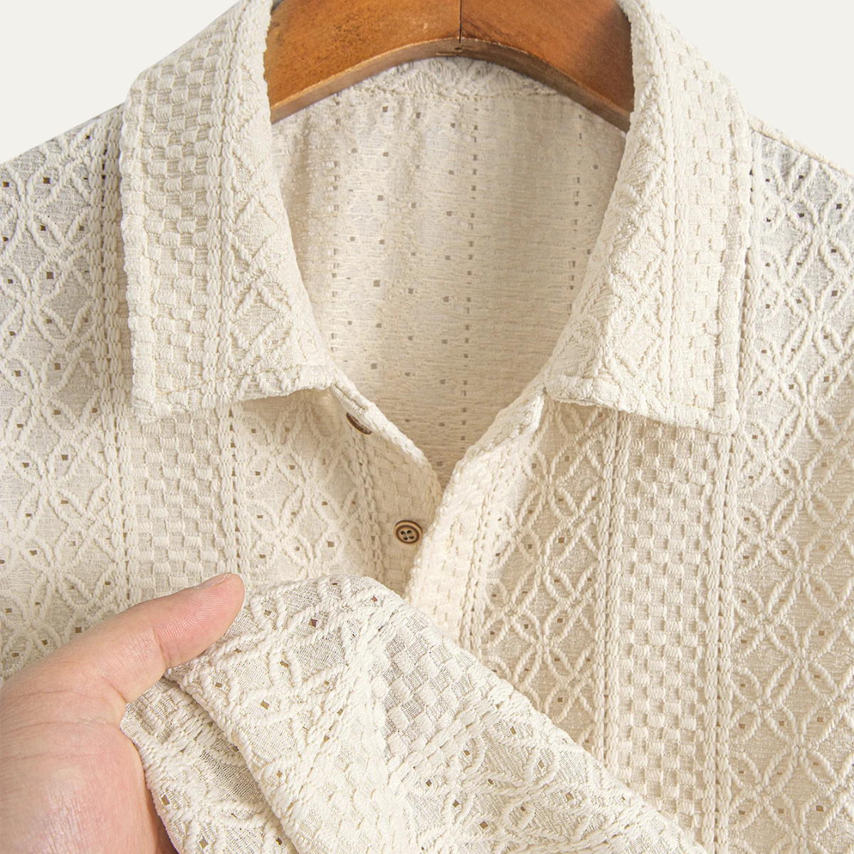 Men's Textured Polo Shirt Jacquard Knit