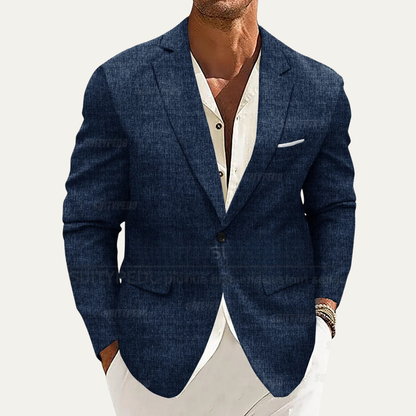 Mandello Men's Linen Blazer Jacket Slim Fit Lightweight