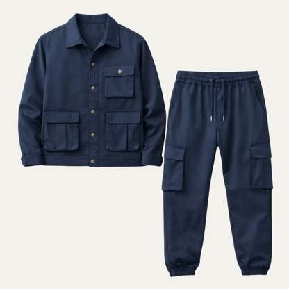 Men's Cargo Jacket And Pants Set - VibreMode