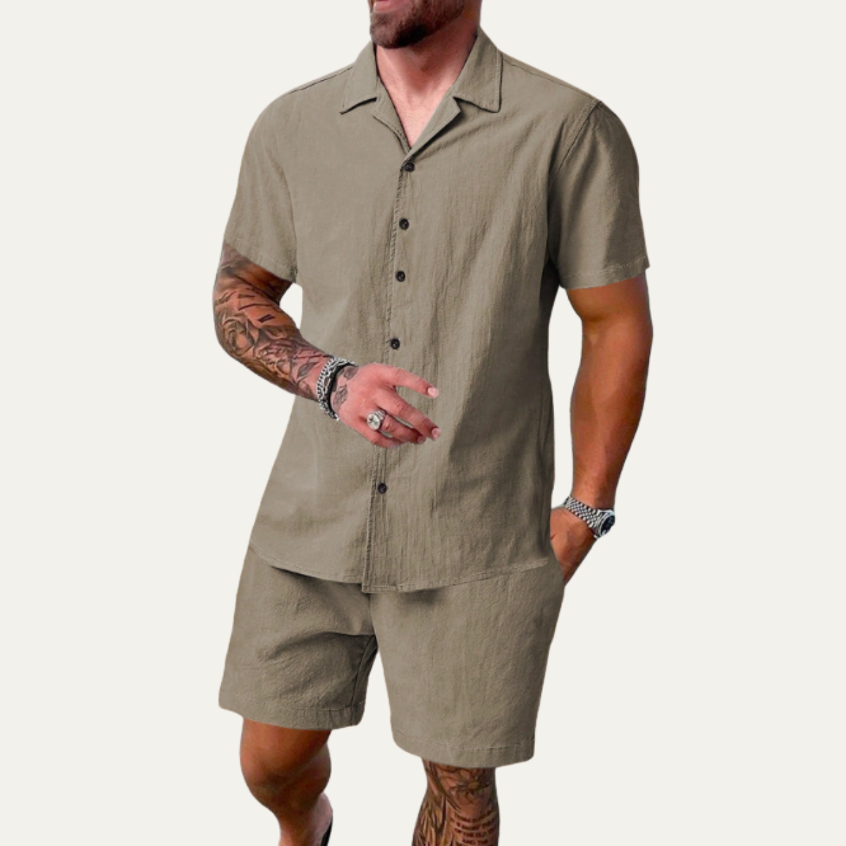 Men's Summer Co Ord Set Shirt And Shorts