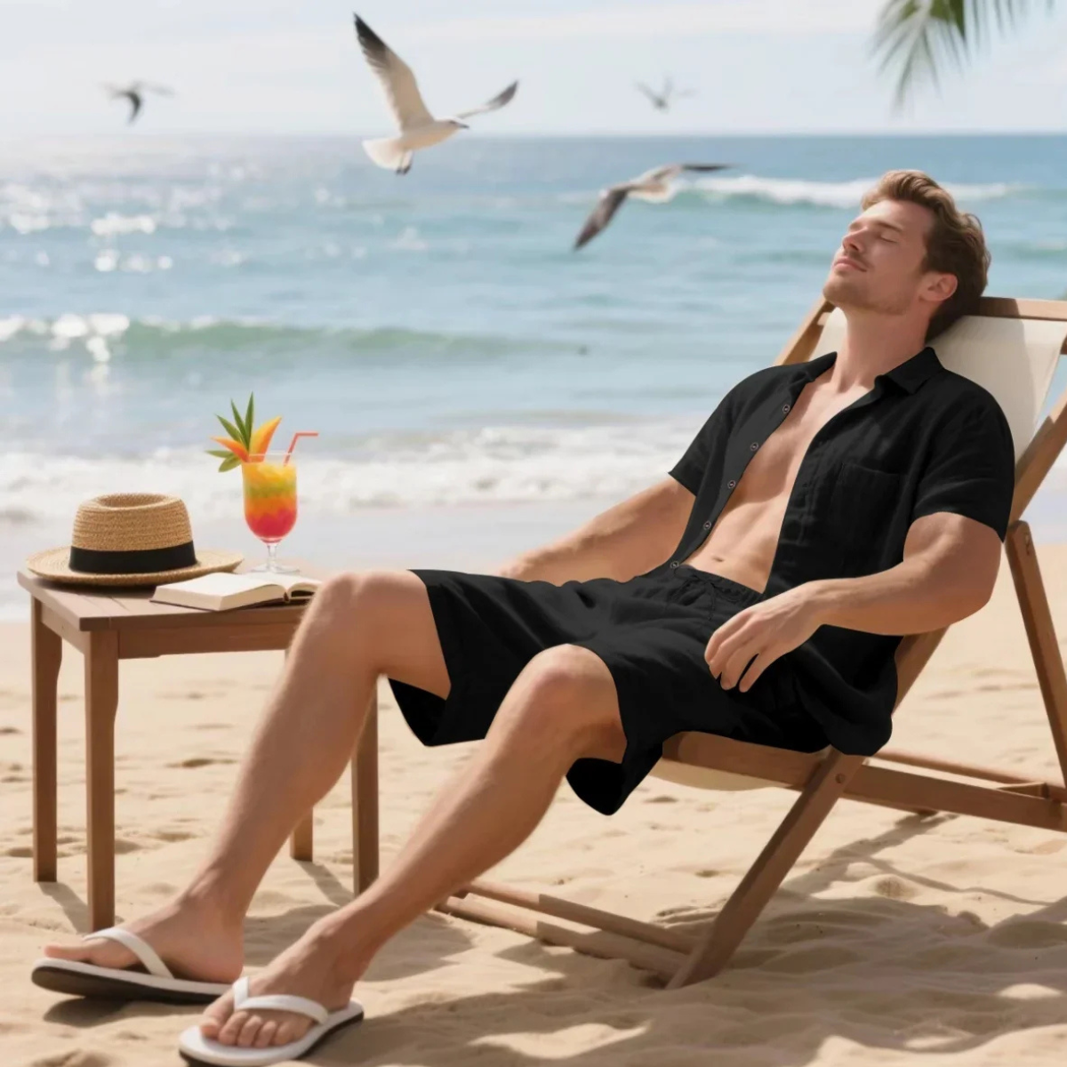 Kirkwood Men's Short Sleeve Shirt And Shorts Set Lightweight