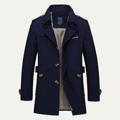 Men's Double Breasted Trench Coat Waterproof