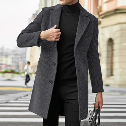 Men's Wool Blend Slim Fit Overcoat
