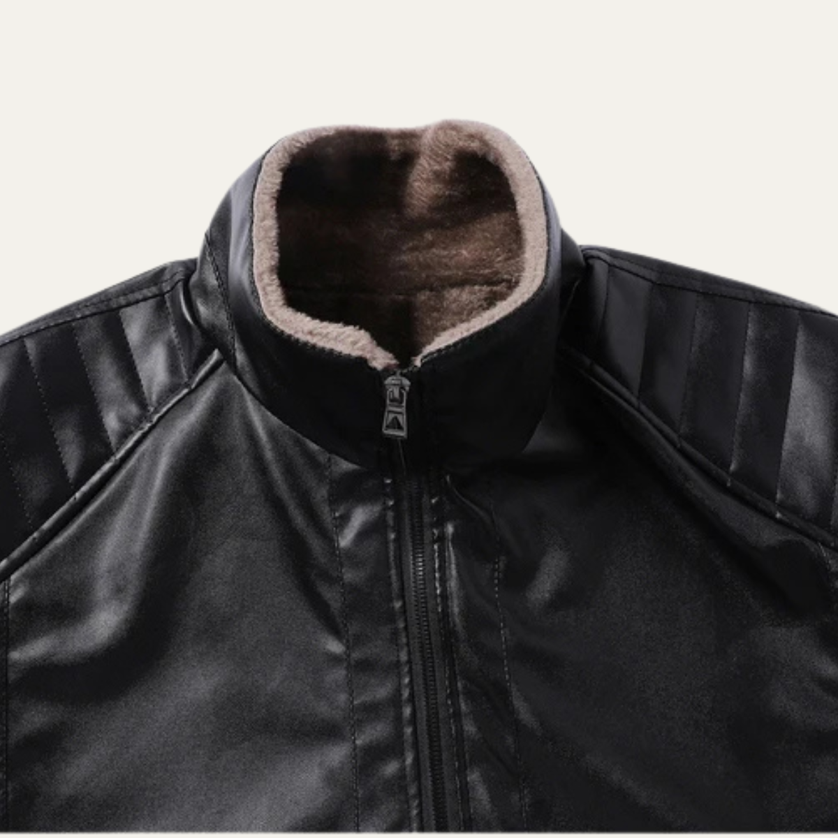 Bologna Men's Leather Biker Jacket Fleece Lined