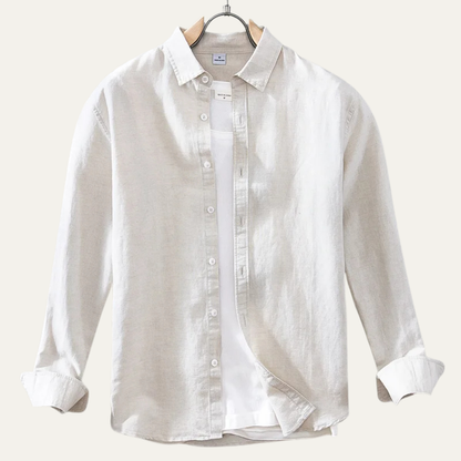 Men's Linen Cotton Button Up Shirt