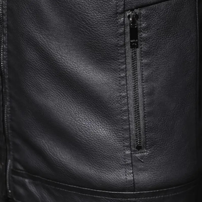 Menton Men's Leather Shearling Jacket Fleece Lined