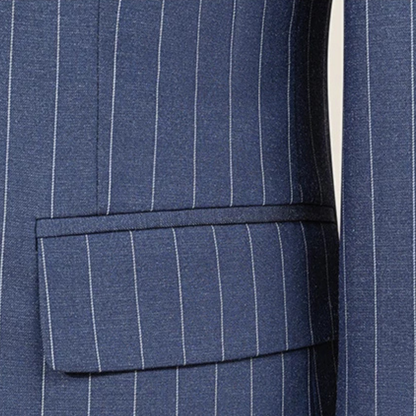 Men's Classic Pinstripe Suit Double Breasted 2 Piece