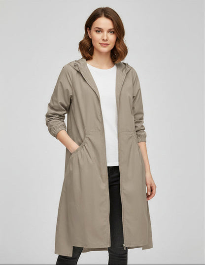 Lightweight Women's Spring Hooded Rain Coat