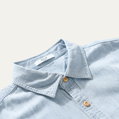 Men's Denim Cotton Casual Shirt Blue