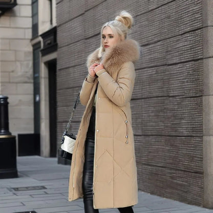 Women's Quilted Parka Coat with Hood