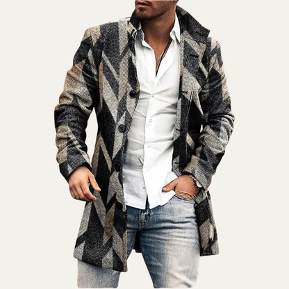Men's Plaid Winter Jacket Long Check