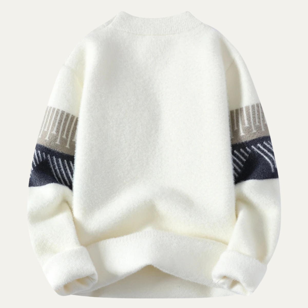 Men's Patterned Sweater Warm White