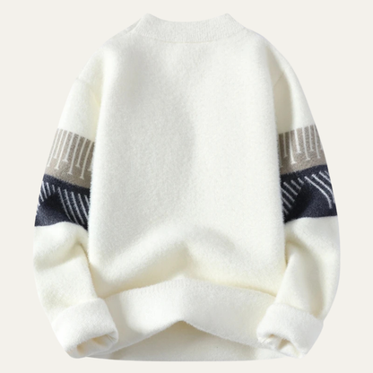 Men's Patterned Sweater Warm White