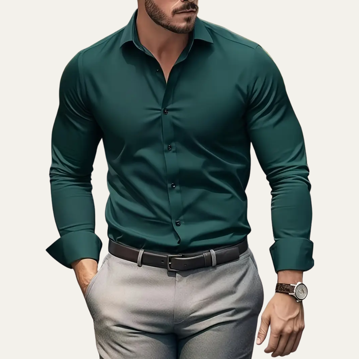 Men's Slim Fit Stretch Button Down Shirt
