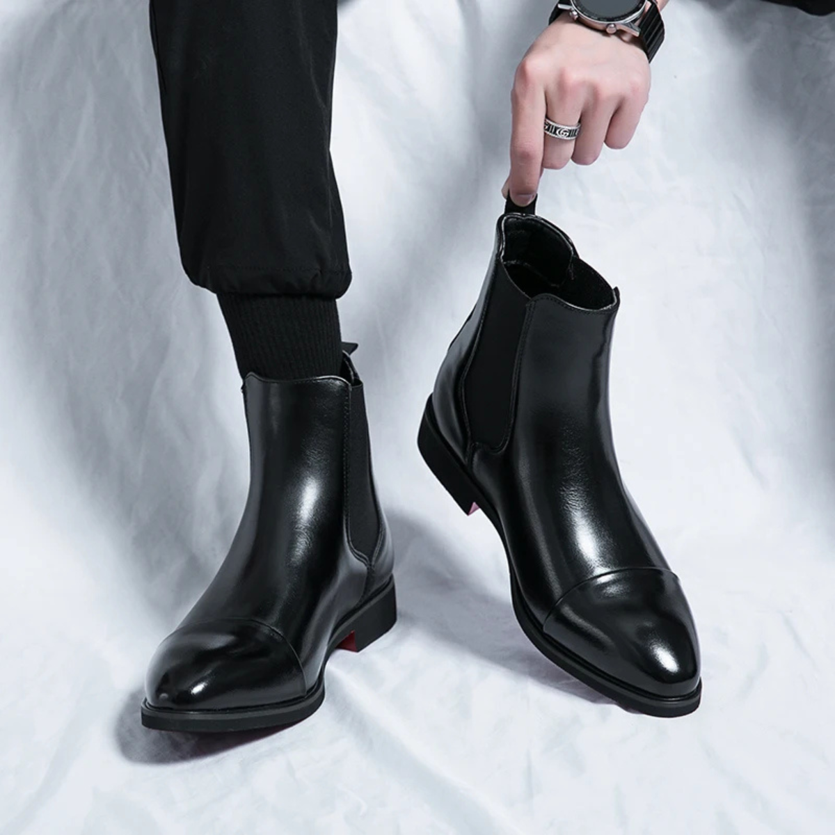 Men's Leather Chelsea Boots Formal Black