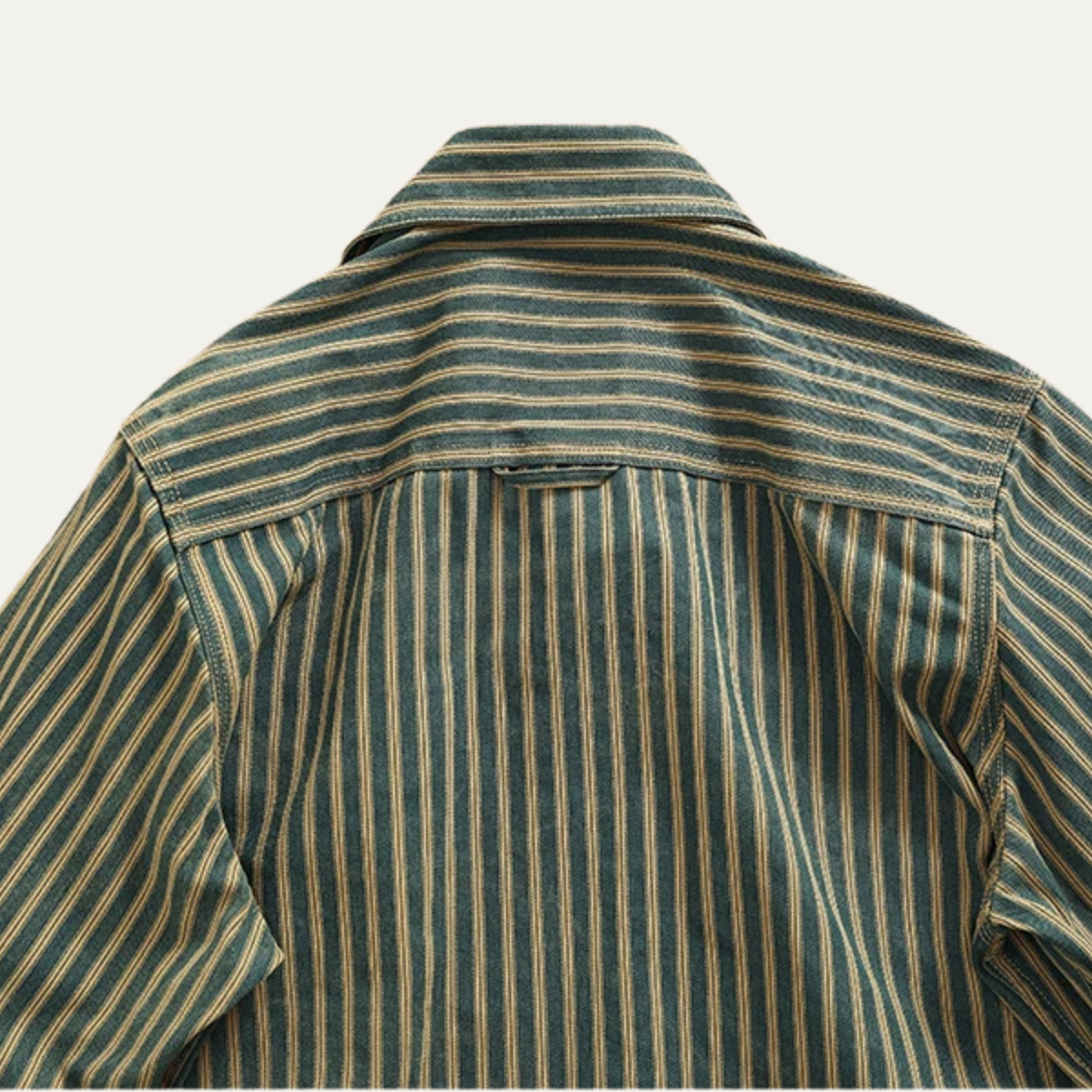 Men's Vertical Stripe Denim Shirt