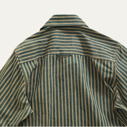 Men's Vertical Stripe Denim Shirt