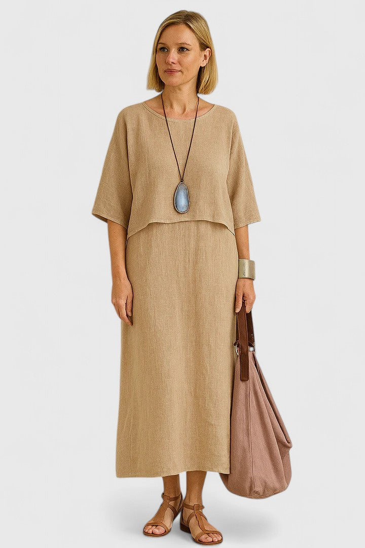 Women's 2 Piece Maxi Dress and Casual Top Set